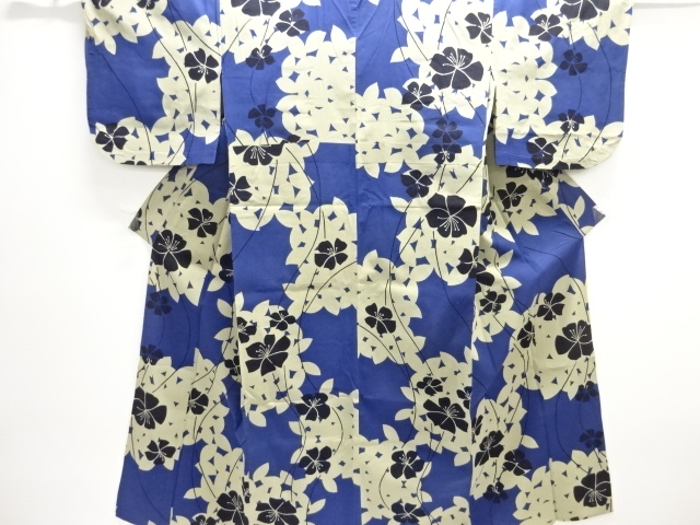 JAPANESE KIMONO / FLORAL PATTERN YUKATA / FLOWER PATTERN
